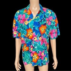 VTG Hilo Hattie Men’s XL Floral Button Up Hawaiian Shirt in EUC